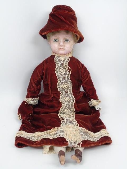 Antique English 19th Cent. Wax Head Doll (1 of 5)
