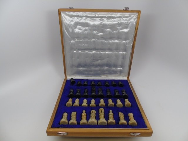 Vintage Marble Chess Game Board Set (1 of 3)