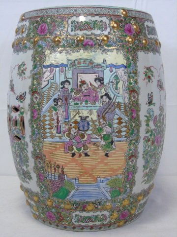 Chinese Hand Painted Porcelain Garden Stool (1 of 6)