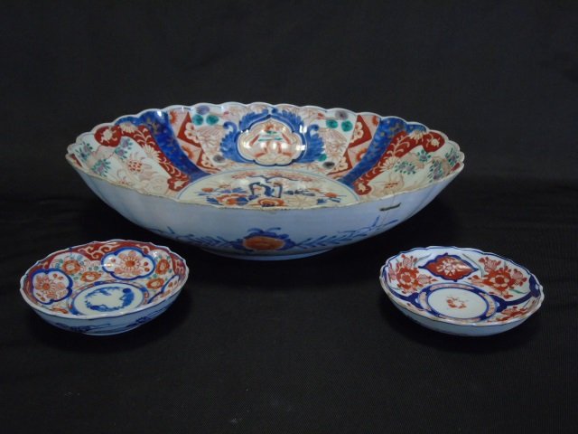 Lot 3 Japanese Imari Porcelain Items Bowl Plates (1 of 8)