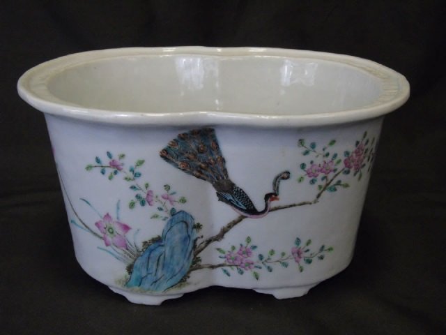 19th Century Chinese Painted Porcelain Planter (1 of 3)