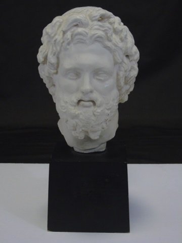 Greco Roman Style Cast Bust Statue of a Head (1 of 4)