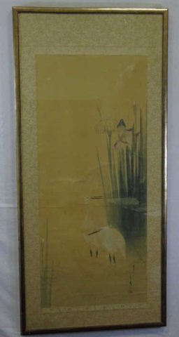 Framed Japanese Print of a Crane (1 of 4)