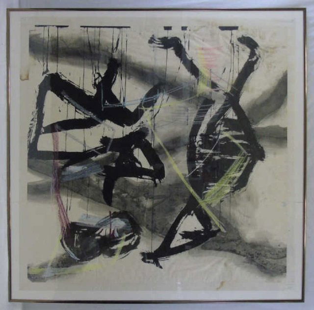 Abstract Expressionist Mix Media Painting on Paper (1 of 8)