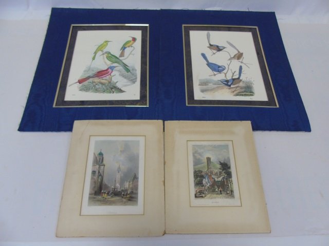 Four English Prints - Ornithological & City Scenes (1 of 5)
