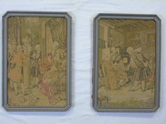 Pair Antique Framed French Tapestry Panels (1 of 4)