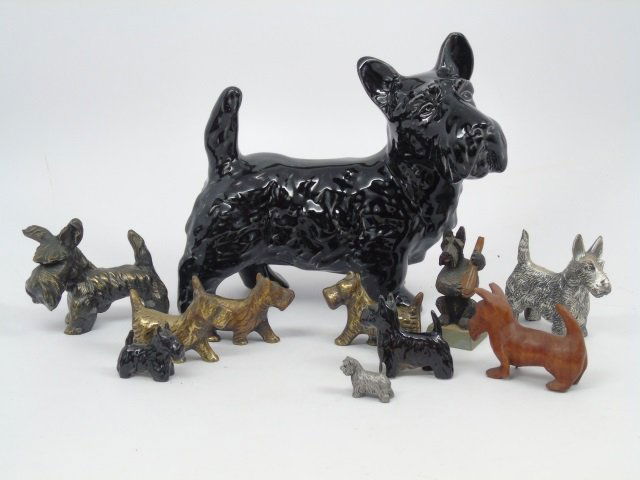 Collection of Porcelain, Metal & Wood Scottie Dogs (1 of 4)