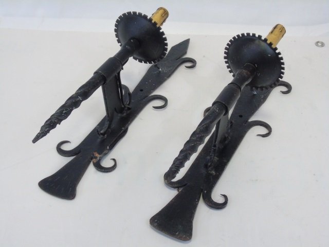 Black Hand Wrought Iron Sconces (1 of 3)