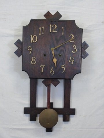 W.L. Gilbert "San Remo" Mission Oak Wall Clock (1 of 4)