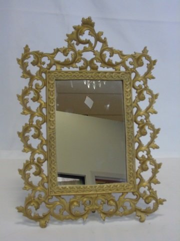 Vintage Gold Iron Vanity Mirror (1 of 3)