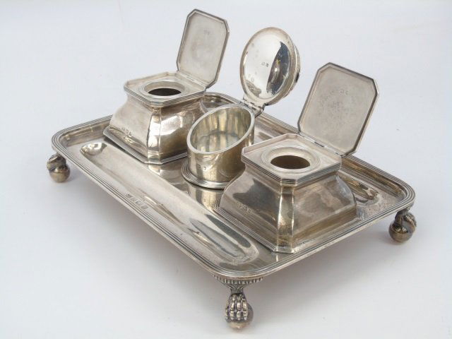 Antique Mappin & Webb Sterling Silver Inkwell (1 of 8)