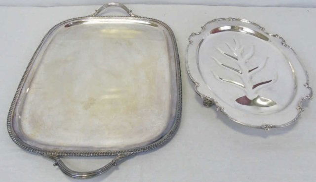 Lot of 2 Silver Plate Items - Platter & Tray (1 of 7)