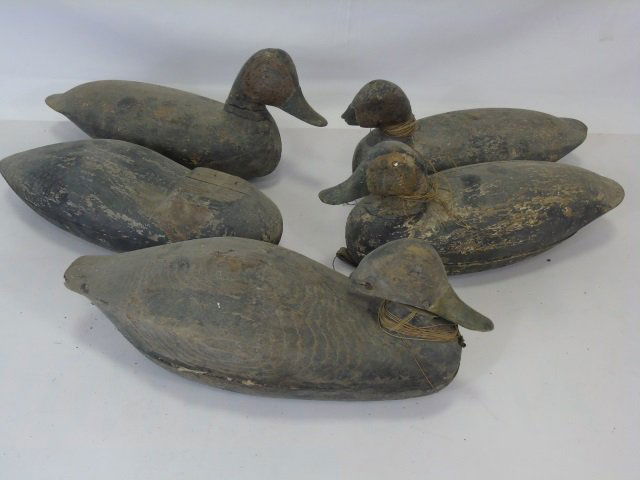 Collection of 5 Antique Hand Carved Duck Decoys (1 of 4)