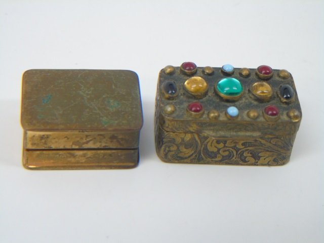 Antique Dollhouse Miniature Ormolu Jeweled Boxes (1 of 5)