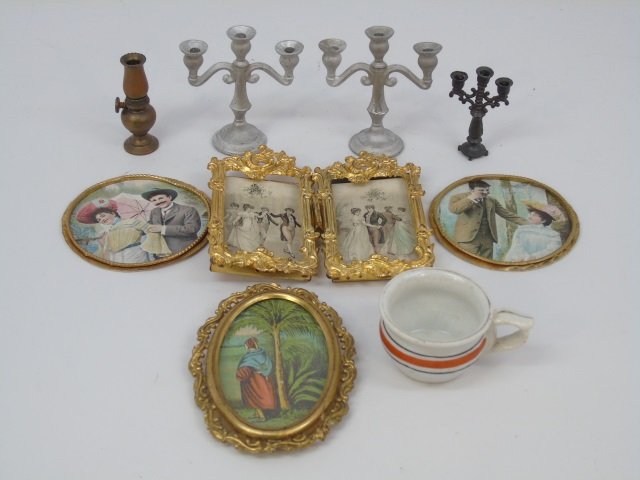 Antique Dollhouse Miniature Ormolu & Accessories (1 of 5)