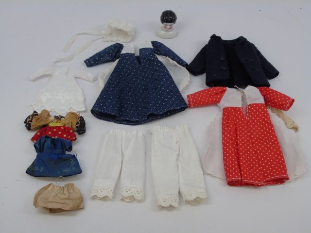 Group of Antique & Vintage Dollhouse Doll Clothing: Group of Antique & Vintage Dollhouse Doll Clothing.