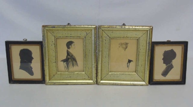Two Pairs of Framed Profiles / Silhouettes (1 of 6)