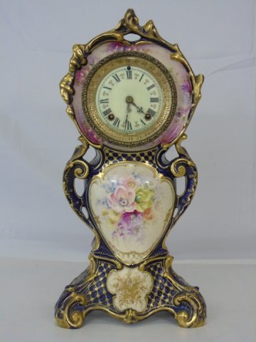 Antique Ansonia Hand Painted Porcelain Clock (1 of 8)
