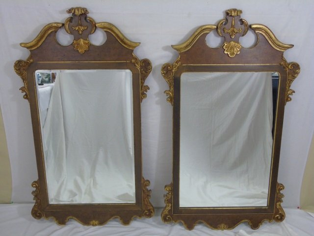 Pair Italian La Barge Gilt Decorated Mirrors (1 of 4)
