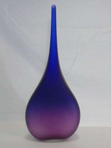 Murano Blown Frosted Glass Bottle Vase (1 of 4)