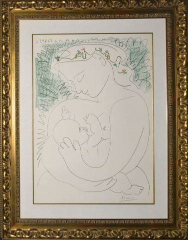 Pablo Picasso Titled "Maternity" Color Lithograph (1 of 1)