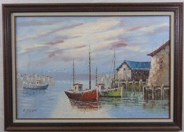 Jones - Large Mid Century Palette Knife Painting (1 of 2)