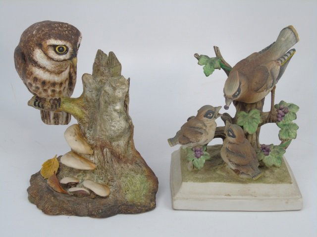 Royal Crown & Boehm Porcelain Bisque Bird & Owl (1 of 6)