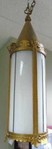 Vintage Gothic Style Brass & Glass Lantern (1 of 3)