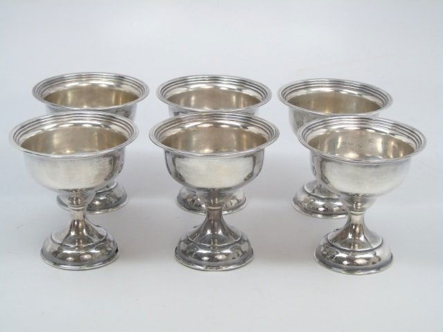 Set of Six Antique Sterling Silver Goblets (1 of 4)