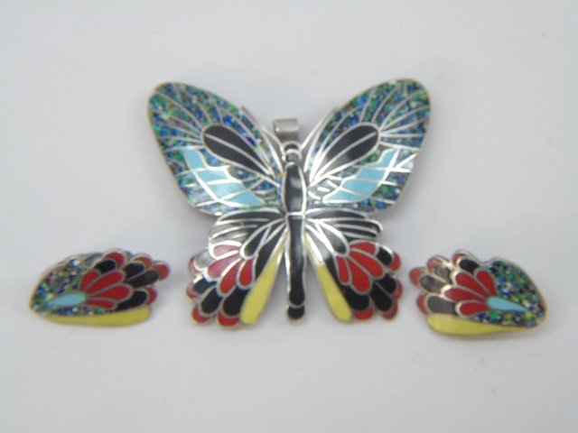 Vintage Margot de Taxco Sterling Pendant Earrings (1 of 7)