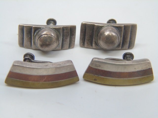 2 Pair Vintage Margot de Taxco Sterling Earrings (1 of 9)
