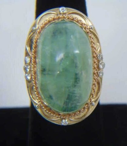 Estate Diamond & 30 Carat Emerald Gold Ring (1 of 3)