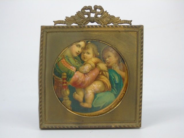 Antique Raphael Portrait Miniature Ormolu Frame (1 of 2)