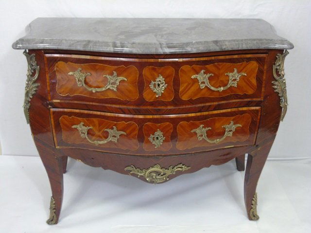 French Louis XV Rococo Style Commode Bombe Chest (1 of 6)