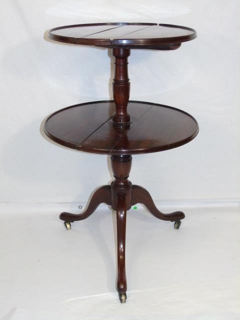 Mahogany Double Drop Leaf Dumbwaiter Table (1 of 4)