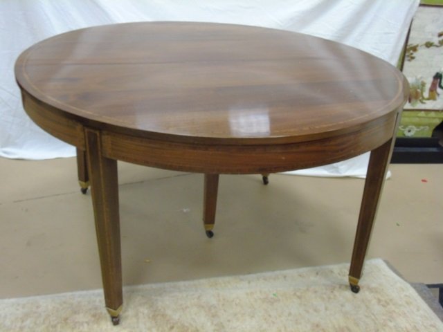 Antique Banded Mahogany Dining Table w/ Leaves (1 of 3)