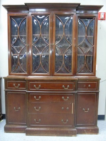 Vintage Mahogany Glass Front Breakfront (1 of 6)