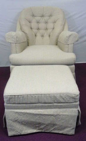 Custom Contemporary Tufted Glider & Ottoman (1 of 7)
