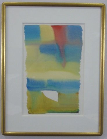 Abstract Water Color Painting Pencil Signed (1 of 3)