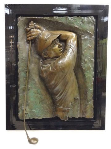 Large Framed Bronze Golfer Statue- Bill Mack (1 of 3)