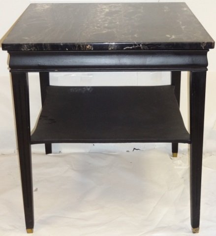 Modern Two Tier Black Marble Top Side Table (1 of 4)