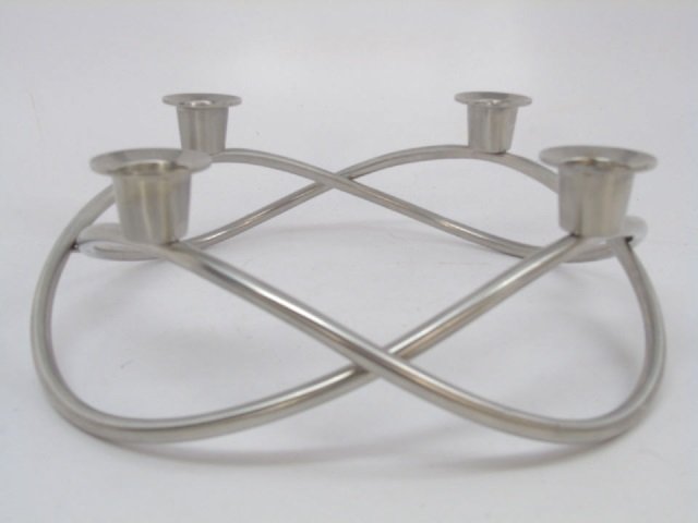 Georg Jensen Silver Tone Modern Candelabra (1 of 2)