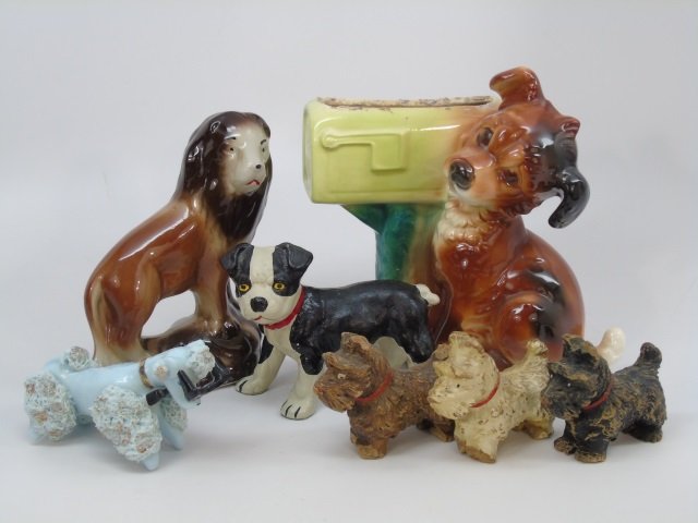 Collection of Vintage Dog & Lion Table Statues (1 of 5)