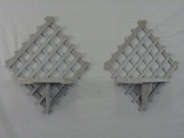 Pair of Trellis Wall Bracket Shelf (1 of 3)