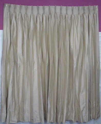 2 Pairs of Khaki Silk Curtain Panels (1 of 5)