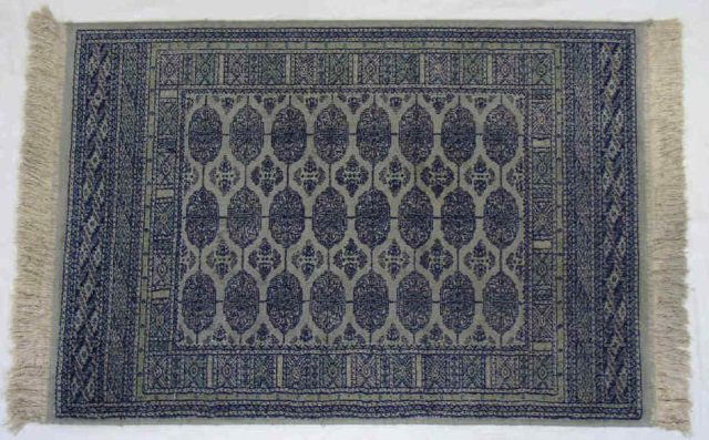 Vintage Wool & Silk Persian Bokara Carpet / Rug (1 of 4)