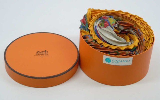 Hermes  Accordion Pleated Silk Scarf Tassels (1 of 7)