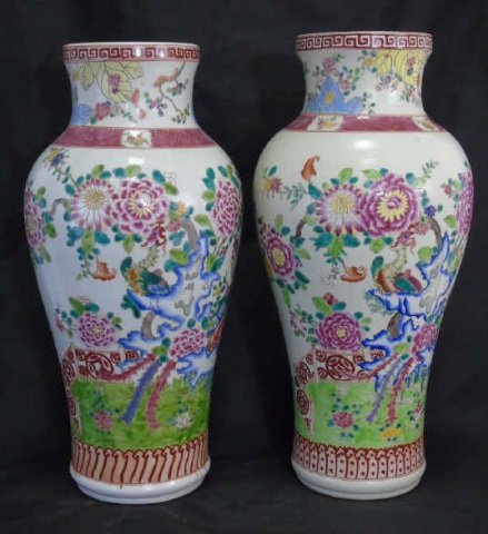 Pair of Chinese Painted Porcelain Vases (1 of 6)