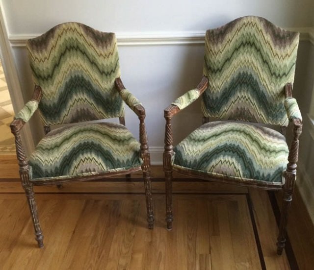 Pair of Custom Louis XVI Style Dining Armchairs (1 of 6)