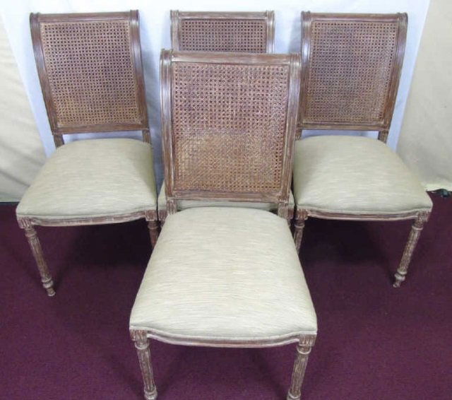 Four Custom Louis XVI Style Caned Back Chairs (1 of 7)